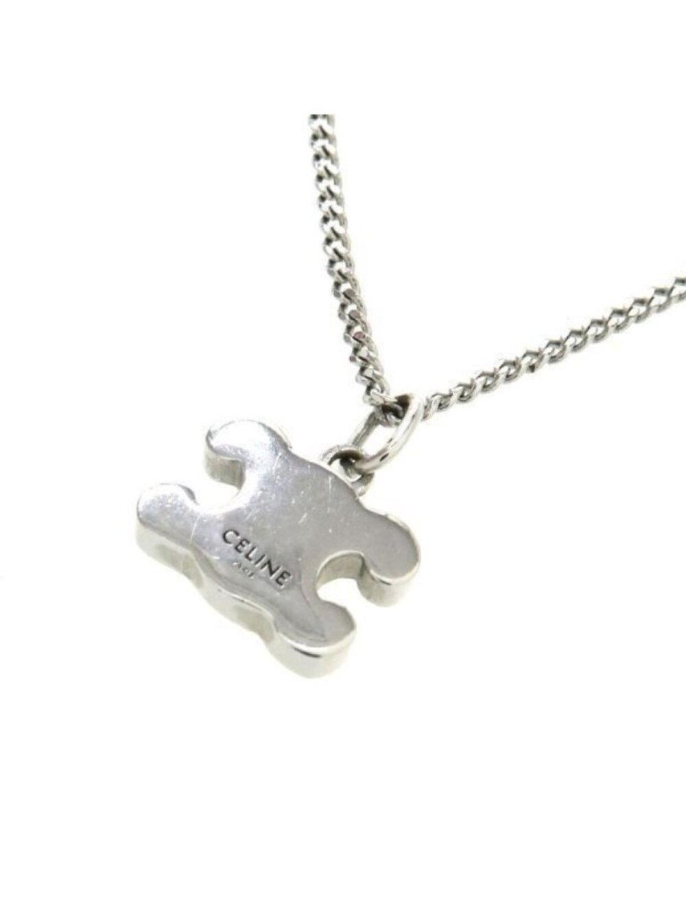 Celine Triomphe Rhinestone Necklace Rhodium Finish - Picture 4 of 8
